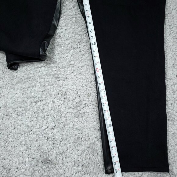 Abercrombie 90s Straight Ultra High Rise Denim Vegan Leather Split Jeans Size 24 - Picture 12 of 12